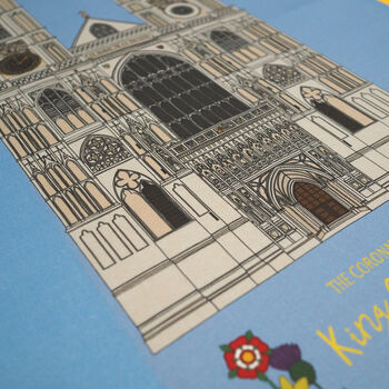 King Charles Coronation Westminster Abbey Tea Towel, 6 of 7