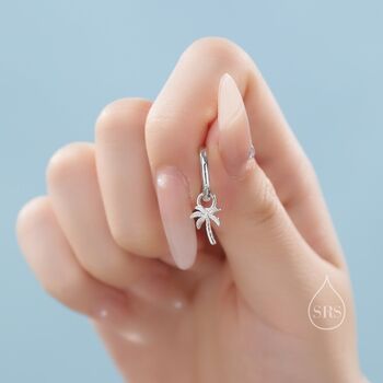 Sterling Silver Palm Tree Huggie Hoops, 6 of 11