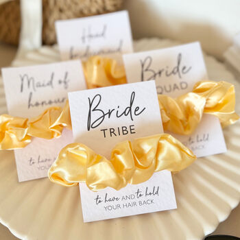 Hen Party Scrunchie Favours Lemon Yellow, 4 of 6