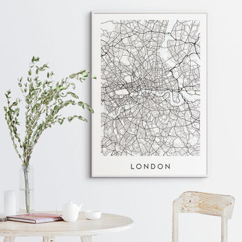 London Map Print Minimal London Poster Art, 3 of 4