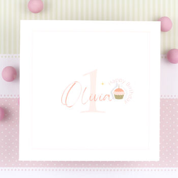 Handmade Personalised Cupcake Birthday Card Pink, 4 of 9