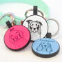 Silent Dog Name Tag Illustrated Silicone Personalised, thumbnail 1 of 10