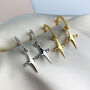 Sterling Silver Dagger Cross Dangle Hoop Earrings, thumbnail 1 of 4