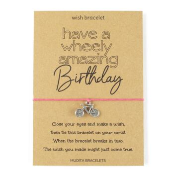 Wheely Amazing Birthday Bike Charm Wish Bracelet, 3 of 4