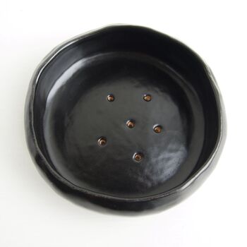 Handmade Black Gloss Ceramic Soap Dish, 4 of 10