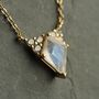 Gold Moonstone Kite Art Deco Necklace, thumbnail 1 of 8
