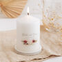 Personalised Burgundy Floral Wreath Pillar Candle, thumbnail 1 of 2