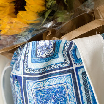 Portugal Tiles Blue And White Canvas Shopping Bag, 8 of 8