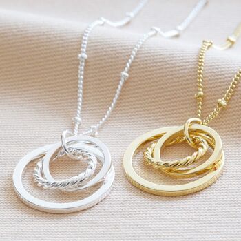 Mixed Interlocking Rings Necklace, 2 of 8