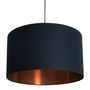 Deep Space Navy Lampshades With Copper Or Gold Lining, thumbnail 3 of 11