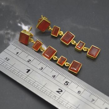 Orange Carnelian Earrings Or Aqua Chalcedony Earrings, 9 of 12