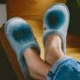 Personalised Soft Blue Pom Pom Slippers, thumbnail 2 of 3