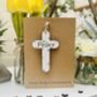 Personalised Christening Cross Wooden Keepsake Card, thumbnail 3 of 3
