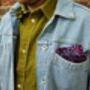 Mens Black And Pink Paisley Needlecord Pocket Square, thumbnail 5 of 9