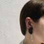 Abstract Scallop Shell Dangle Drop Statement Earrings, thumbnail 4 of 11