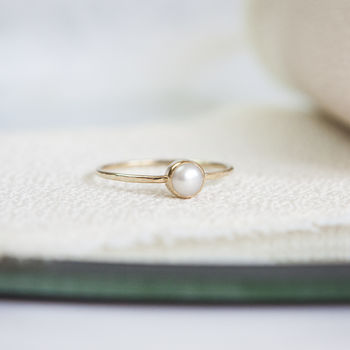 Odessa Ring // Pearl And Gold Stacking Ring, 4 of 7