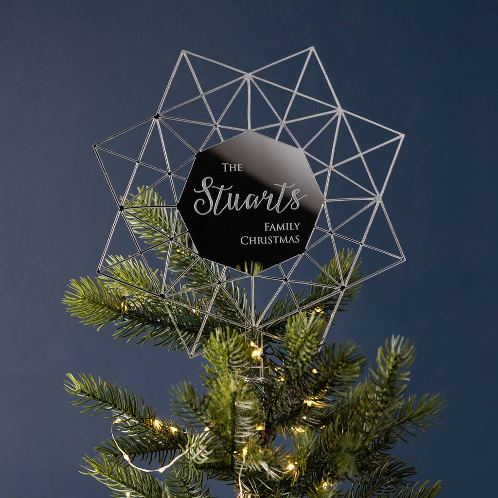 Geometric Star Christmas Tree Topper, 1 of 3