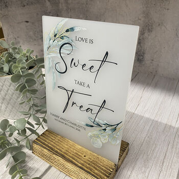 Botanical Personalised Love Is Sweet Sign Opaque, 5 of 6