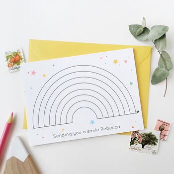 Send A Smile Colour In Rainbow Personalised Card, 2 of 3