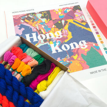 Hong Kong Nights City Map Tapestry Kit, 4 of 7