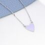 Lilac Purple Heart Pendant Necklace In Sterling Silver, thumbnail 3 of 11