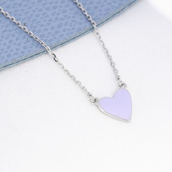 Lilac Purple Heart Pendant Necklace In Sterling Silver, 3 of 11