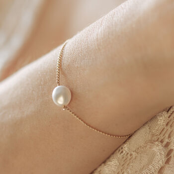 Personalised Vegan Coin Pearl Bracelet, 2 of 3