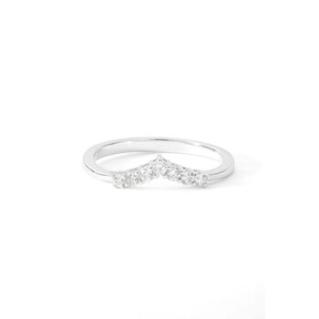 White Gold Natural Diamond Wishbone Ring, 4 of 6