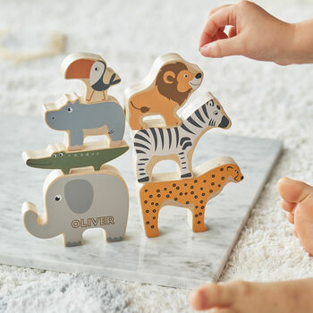 Personalised Wooden Stacking Animals Game By Sophia Victoria Joy ...