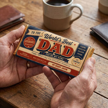 Personalised World's Best Dad Chocolate Bar Gift, 3 of 3