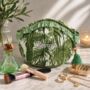 Personalised Green Tropical Dome Quilted Make Up Bag For Her, thumbnail 1 of 3
