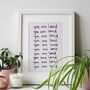 You Are Loved Typography Quote Print, thumbnail 2 of 6