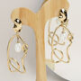 Gold Plated Drop Statement Earrings, thumbnail 5 of 5
