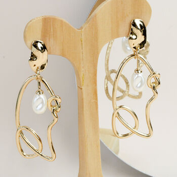 Gold Plated Drop Statement Earrings, 5 of 5