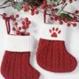 Mini Knitted Green Inital Christmas Stockings, thumbnail 3 of 5