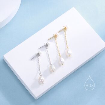 Natural Freshwater Pearl Ear Jacket Earrings, 6 of 9