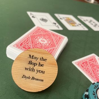 Personalised Oak And Resin Poker Dealer Chip, 6 of 6