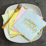 G Decor Set Of 16 Paper Napkins With Happy Birthday, thumbnail 1 of 3