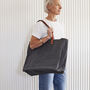 Over Sized Canvas And Leather Tote Beach Bag, thumbnail 2 of 4