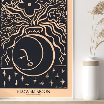 ‘Flower Moon’ Boho Floral Print, 8 of 9