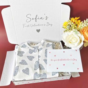 Personalised Baby's First Valentine's Day Love Heart Gift Set, 2 of 6