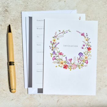 Delicate Flowers Ready To Write Invitations, 5 of 12
