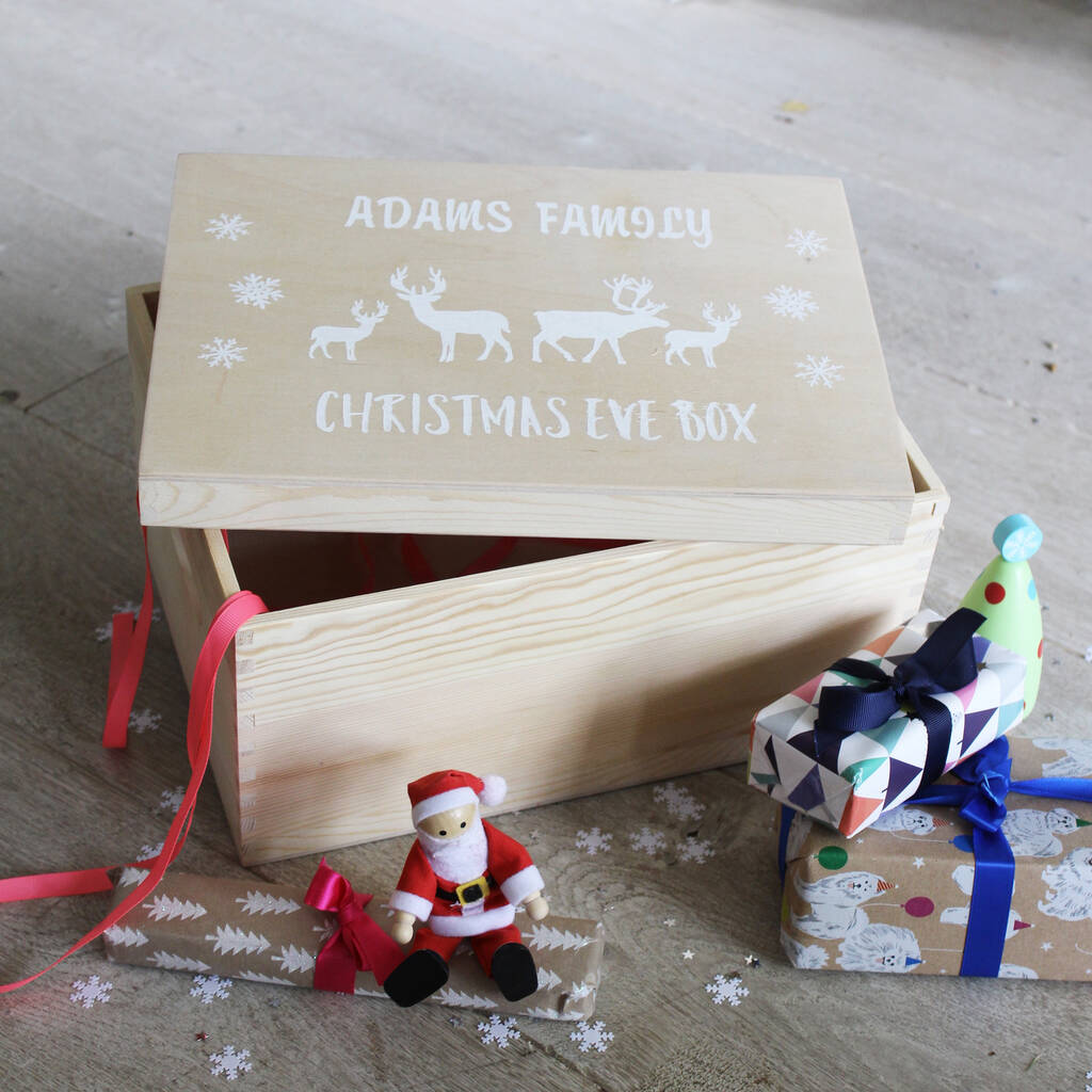 Luxury Personalised Wooden Christmas Eve Box By Lime Tree London | notonthehighstreet.com