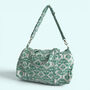 Large Weekend Duffle Bag | Mint Green Geometric Block Print, thumbnail 4 of 7
