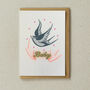Bird And Banner New Baby Design Greeting Card, thumbnail 1 of 3
