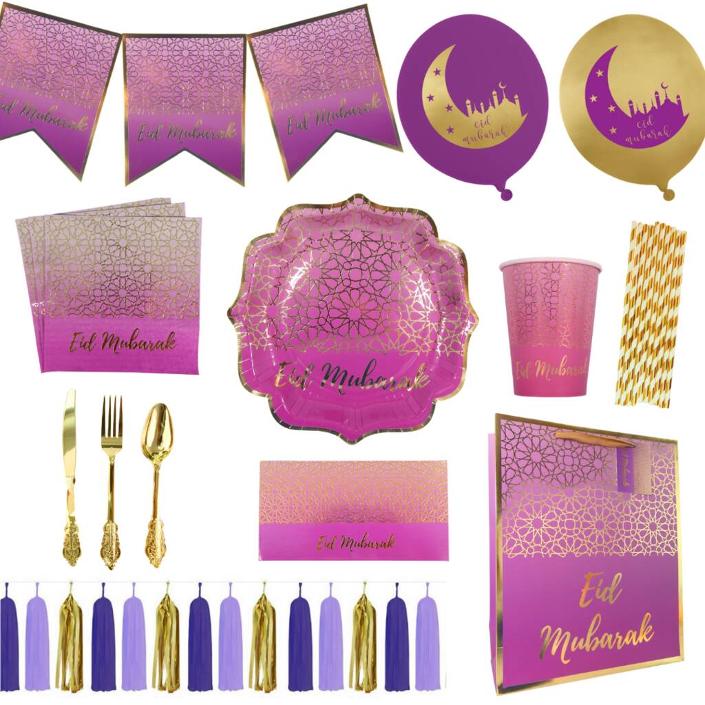 Purple And Gold Eid Party In A Box Decorations, 1 of 12