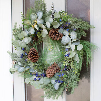 Eucalyptus And Blue Berry Christmas Wreath, 2 of 5