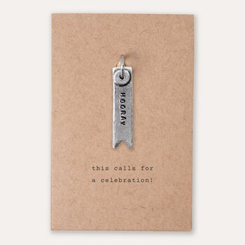 'Hooray' Celebration Banner Keyring Charm, 2 of 3