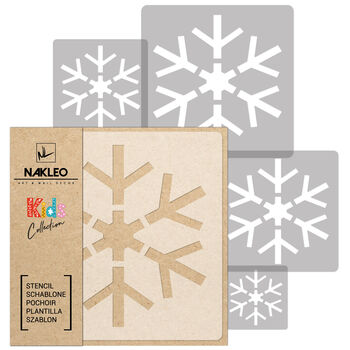 Reusable Stencils Five Pcs Snowflakes With Brushes, 2 of 5