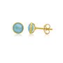 Savanne Gold Plated And Blue Chalcedony Stud Earrings, thumbnail 3 of 4